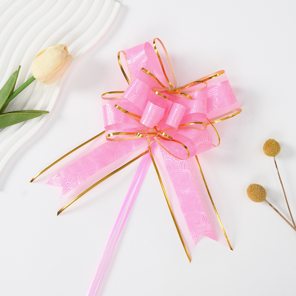 Explosiones transfronterizas 50 grandes decoración rosa nieve arco mano flores canasta de frutas paquete de regalo de Navidad