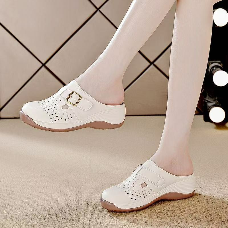 Zapatos casuales de mujer zapatillas de mitad de primavera y verano 2026 nuevos zapatos blancos con suela gruesa aumentada zapatillas perezosas para mujeres image 2