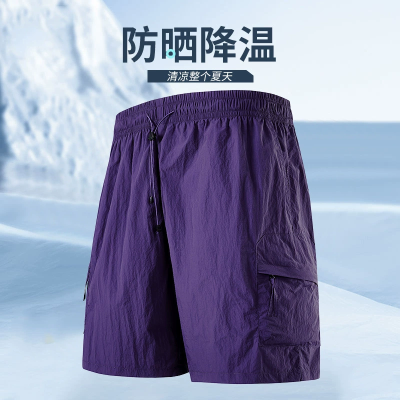 Летние быстрые сухие шорты мужские повседневные брюки анимированного размера плюс внешний вид спортивные прямые брюки пляжные брюки прилив