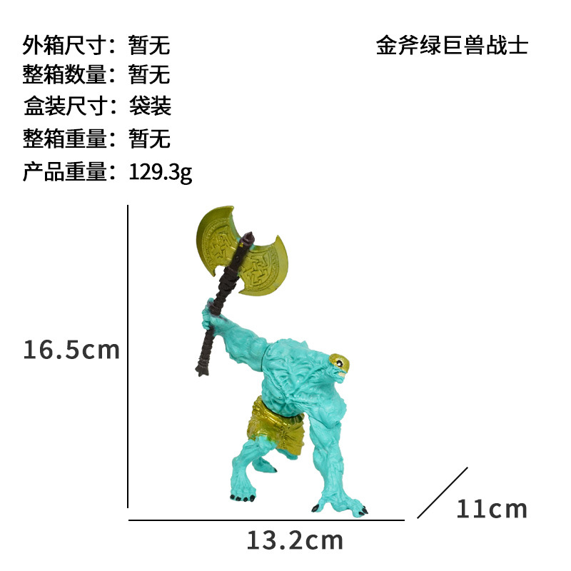 Guerrero gigante verde del hacha dorada