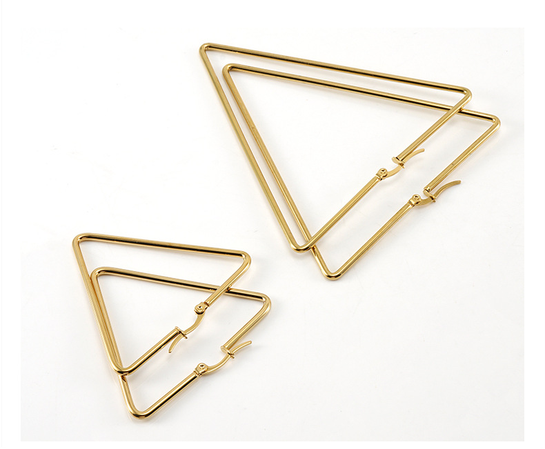 Fashion Triangle Stainless Steel Earrings Plating Stainless Steel Earrings display picture 2