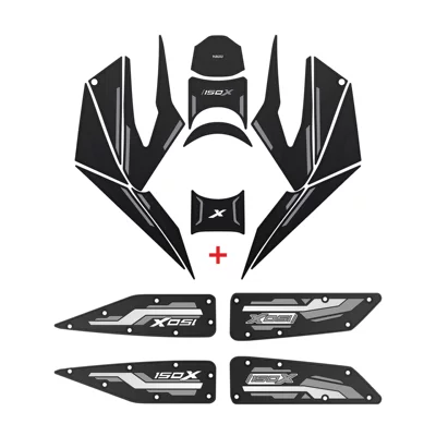 Motorcycle pedals, 26 Models of Zontes - gray-foot-pad-fuel-tank-sticker