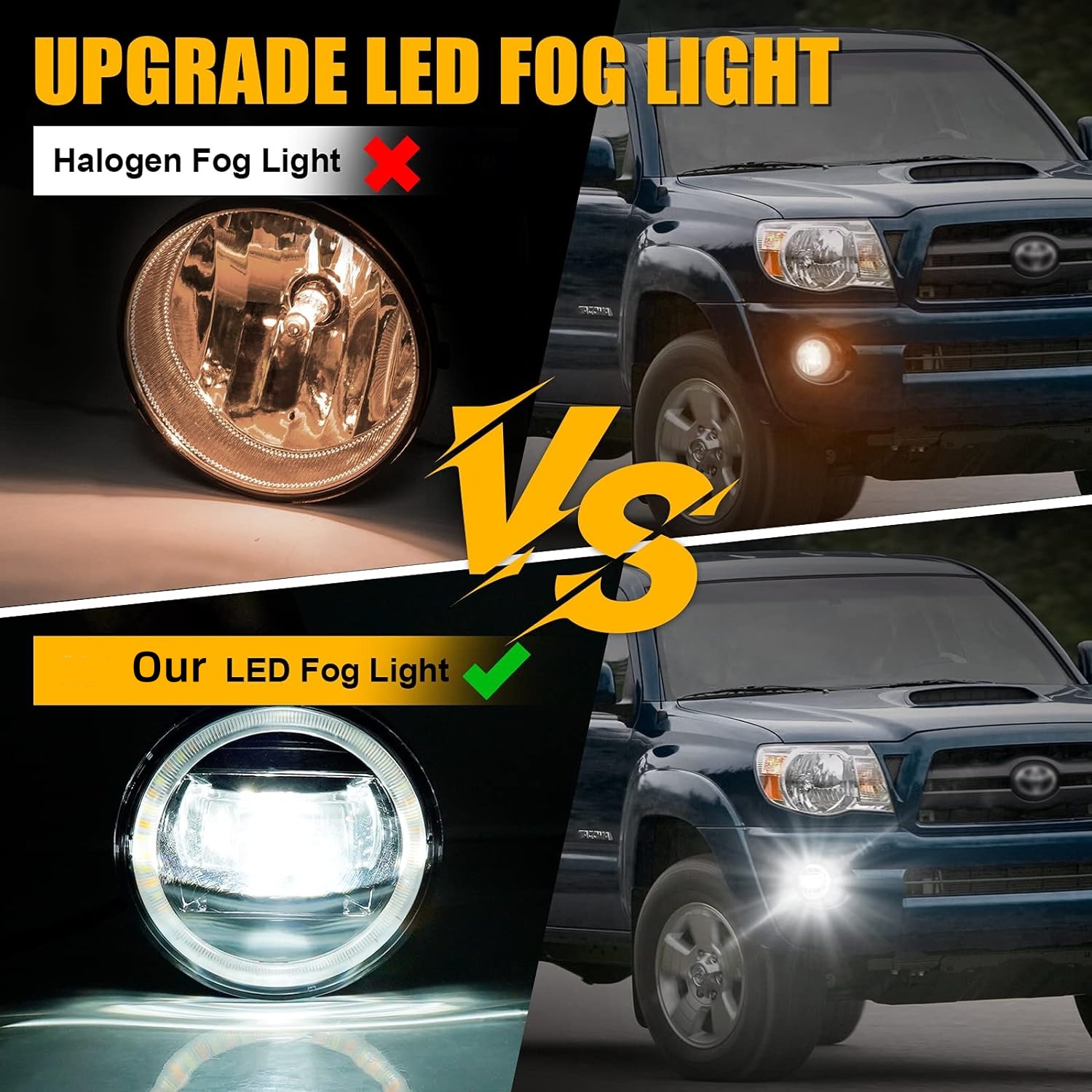 For 2005-2011 tacoma Tutu Daytime Running Turn Signal Car Lights Modified LED Fog Lights