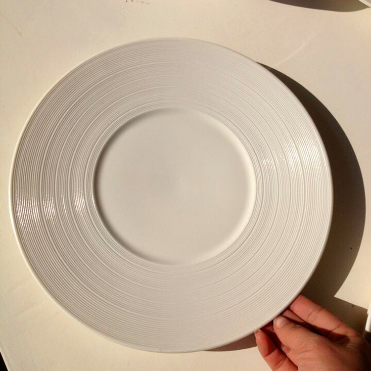 Comercio exterior de exportación vajilla de porcelana de seda blanca plato de carne occidental plato de sopa tazón de sopa nórdico simple plato de comida occidental traje