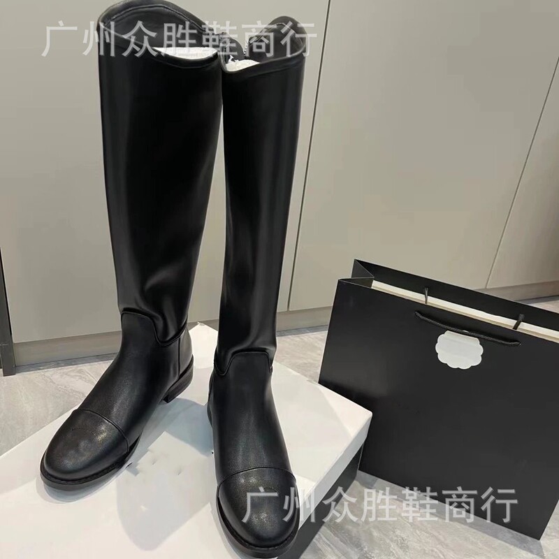 High Version Small Fragrant Black Flats Boots for Women 24 New Round Toe over the Knee Boots for Women High Slim Boots High Version Small Fragrant Black Flats Boots for Women 24 New Round Toe over the Knee Boots for Women High Slim Boots