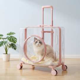 宠物拉杆箱猫包大容量两只猫咪户外旅行透明拉杆箱中型狗狗外出包