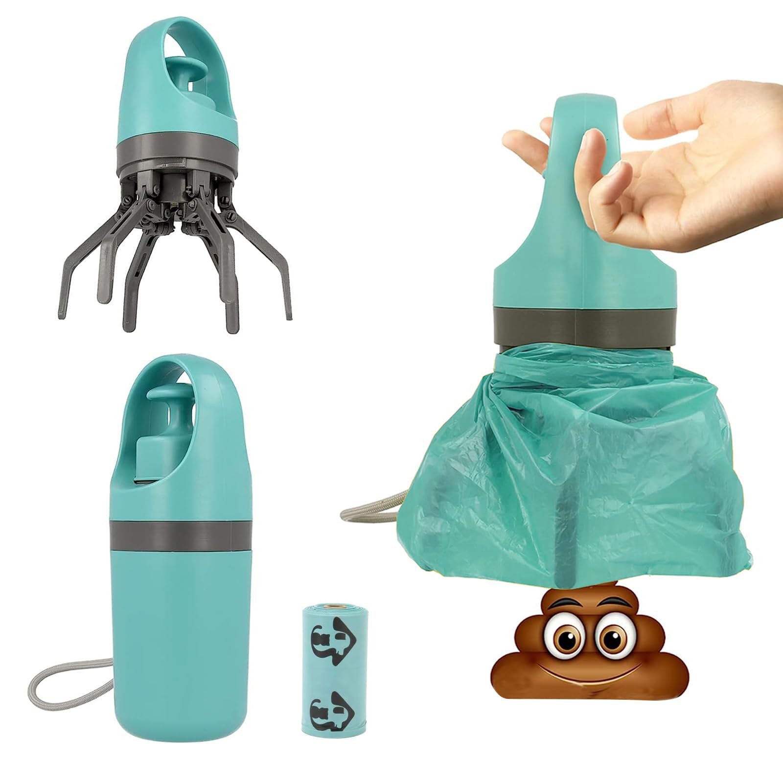Recogedor de excrementos para mascotas, popular en el mercado internacional, suministros para perros, recogedor de caca portátil de seis garras para exteriores, desmontable.