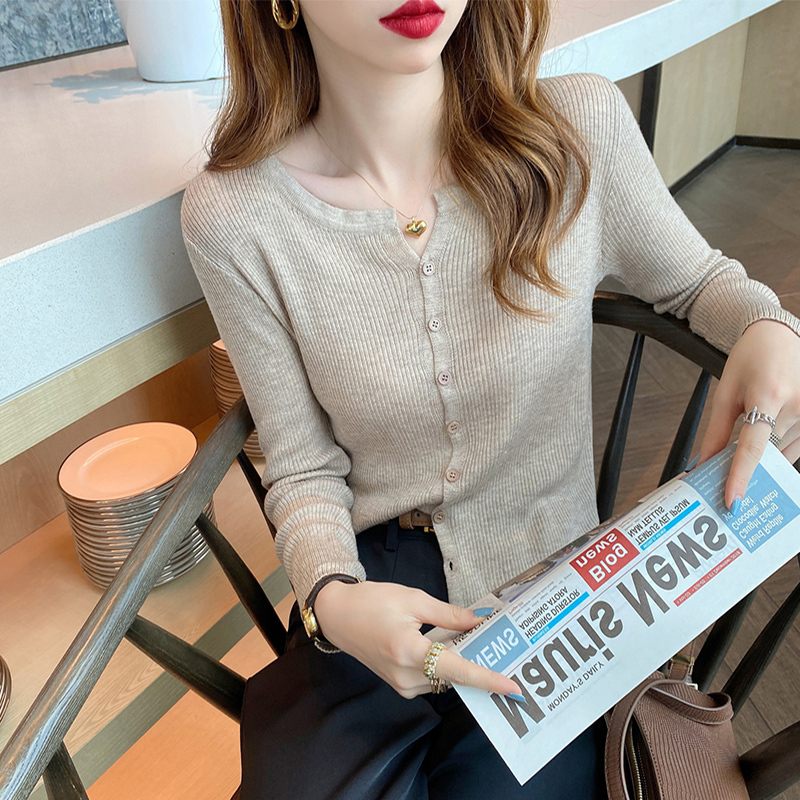 针织衫女短款白色外搭小开衫防晒外套薄款2025年夏季新款冰丝上衣|undefined