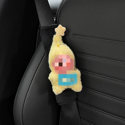 Seat belt shoulder pad Plush, High-End Feel, Cute for - little-dumb-star-black-velvet-shoulder-pad-single