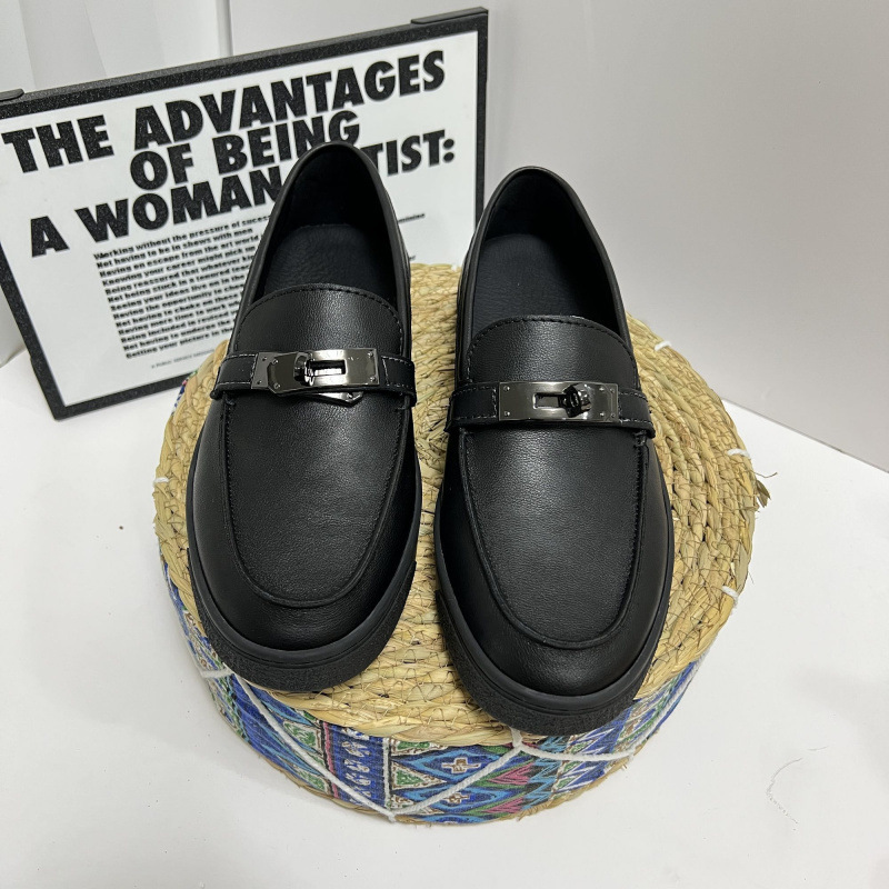 Men's Casual Slip-on Loafers With Metal Buckle For Business_voghion.com