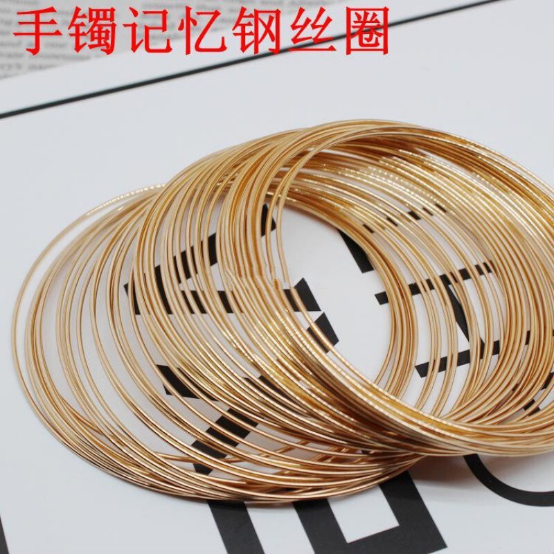 Memory Wire Ring Bracelet, Light Gold Wire Bracelet, Necklace, Bracelet, Main Wire Winding, Accessory Stringing