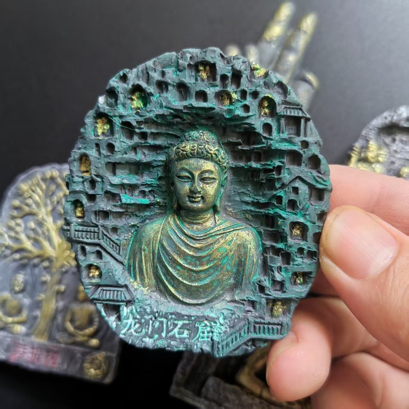 山西雲崗石窟 洛陽龍門 仏手 仏蓮 文化的創造性 樹脂製冷蔵庫用マグネット 装飾メッセージ 磁石 国潮風|undefined