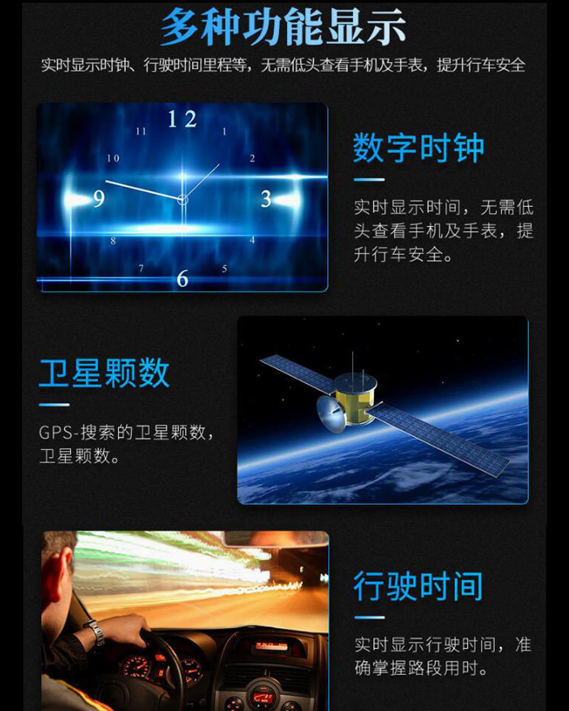 Navigation Version Usb-Powered Car Hud Head-Up Display Universal High-Definition Portable Speed Projector Q10