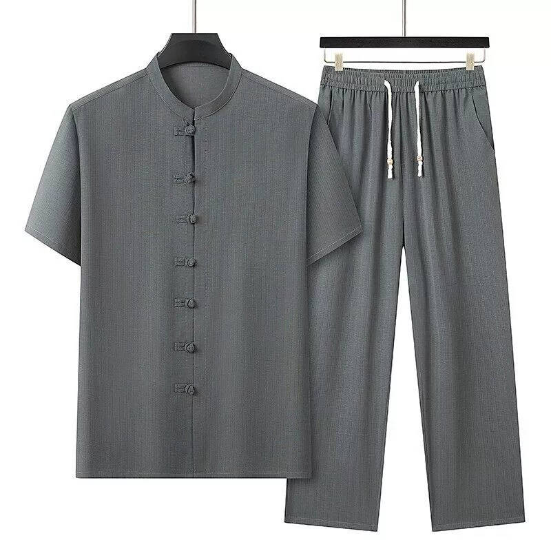 Летний костюм в китайском стиле для папы, костюм для тай-чи, 2025 год