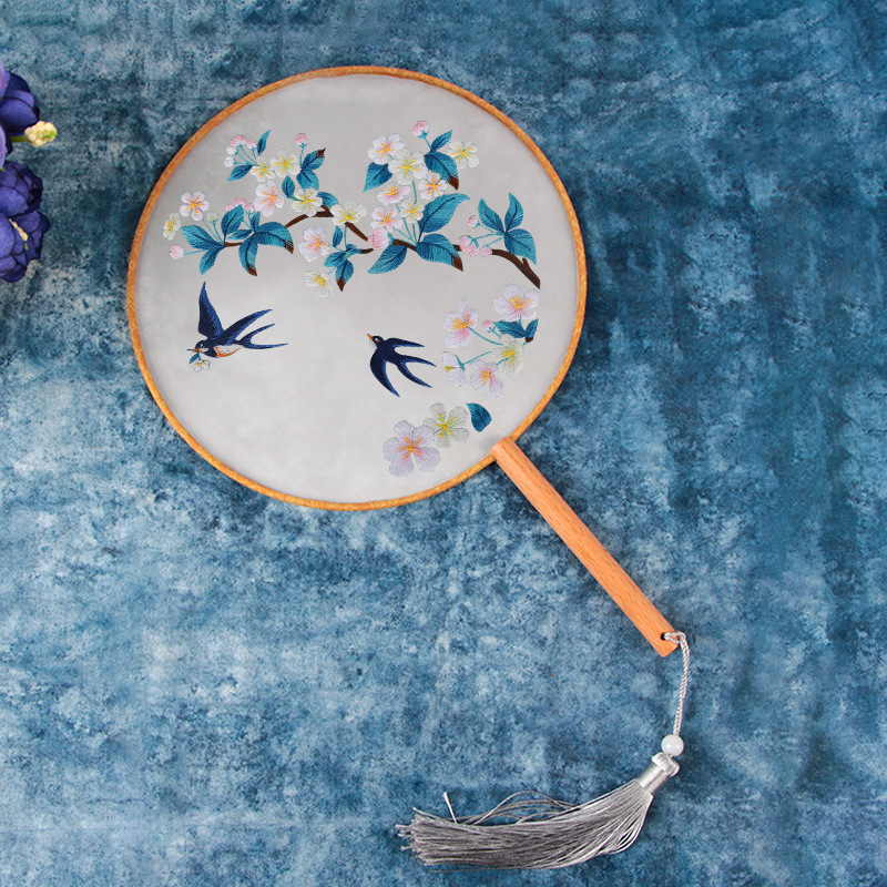 Fan de bordado DIY grupo de bordado manual auto bordado material de principiantes paquete de bordado antiguo su cinta de bordado Fan bordado