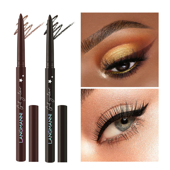 New Langmanni cross-border makeup eyeliner waterproof long-lasting non-blooming automatic rotating eyeliner