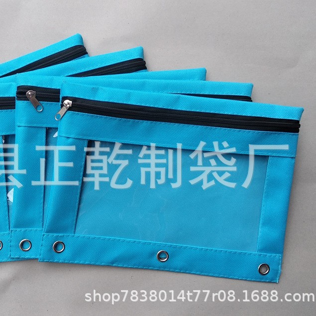 Estuche para lápices de tela Oxford 600D con tres compartimentos, bolsa para documentos de PVC, artículos de papelería transfronterizos