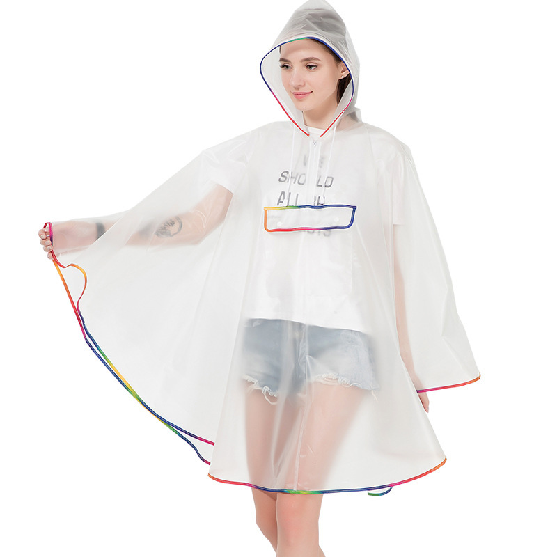 Poncho de Lluvia Transparente de EVA Impermeable para Ciclismo y Senderismo al Aire Libre