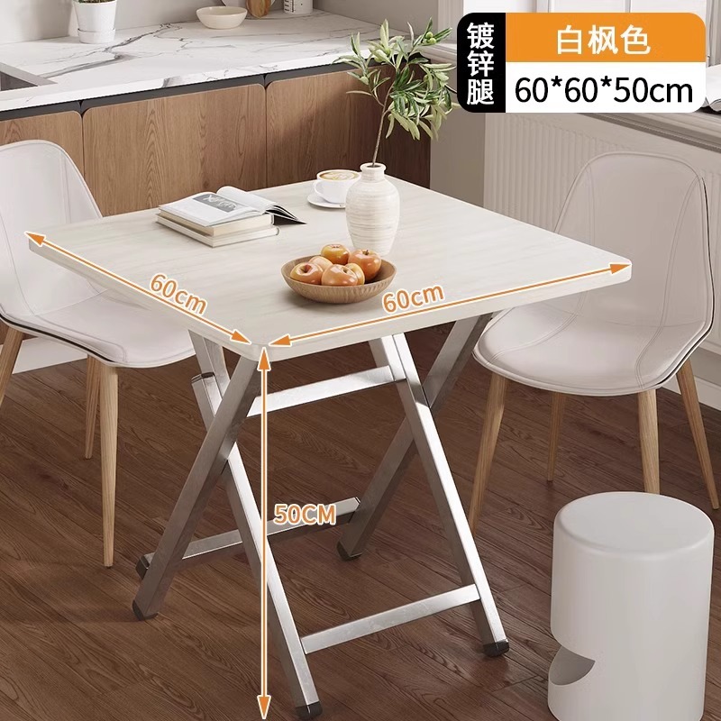 Mesa de comedor plegable, mesa redonda simple, mesa de alquiler, mesa portátil al aire libre, mesa de comedor cuadrada