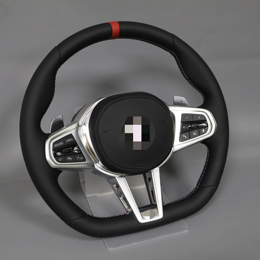 Upgraded electroplated silver modified genuine leather CS steering wheel assembly suitable for BMW 1234567 series F10F30G20G30