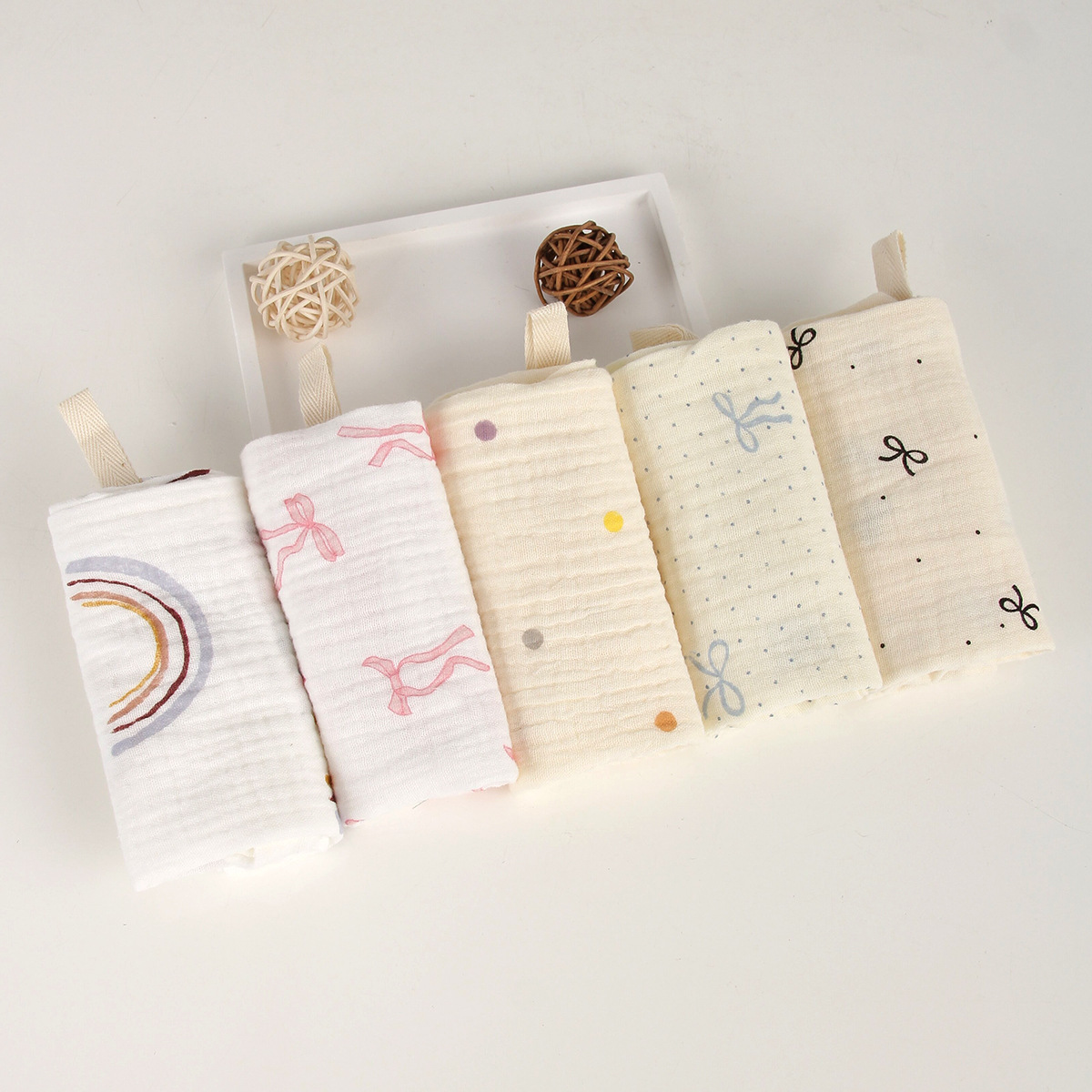 Toallitas cuadradas de gasa de algodón de 4 capas para bebés, para babas, limpieza facial, alimentación, pañuelo