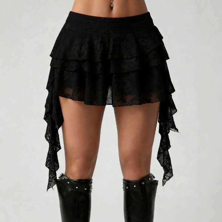 European and American Cross-Border New Style Sexy Lace Multi-Layered Cake Skirt for Women, Short Style, Hot Girl Style, Anti-Exposure Mini Skirt