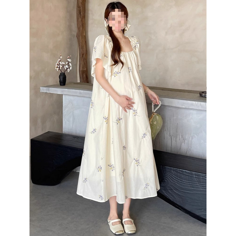 Maternity Skirt Women's Summer Mid-Length French Floral Dress Loose 2025 New Style