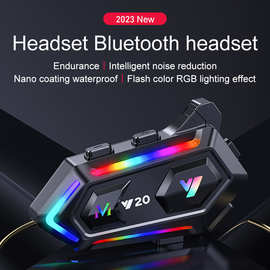 Y20跨境专款头盔蓝牙耳机防水防尘RGB炫彩灯重低音头盔耳机工厂