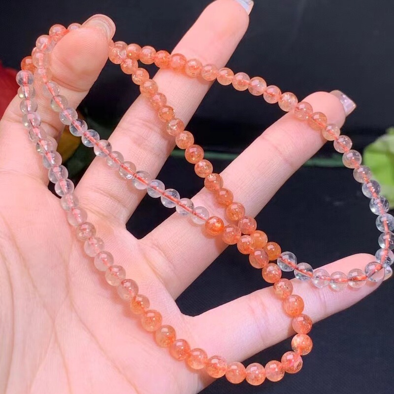 Manufacturer Wholesale Natural Gold Sun Three-Circle Gradient Bracelet Warm Sunstone Color Rich Gold Sand Cat's Eye Strong