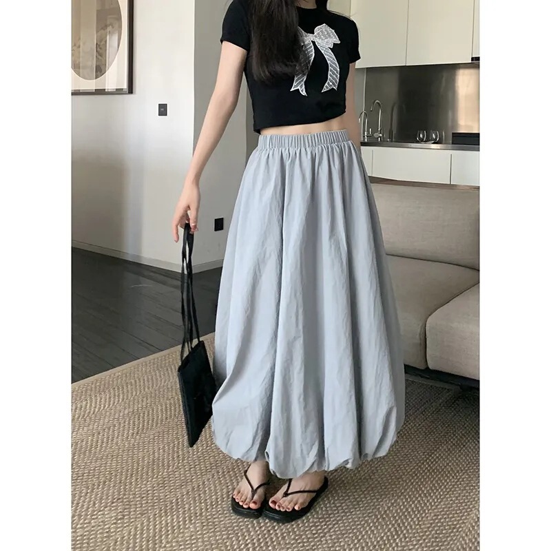 White Skirt for Women, Summer 2026 New High-Waisted Skirt, Petite Floral Skirt, Casual Long Skirt White Skirt for Women, Summer 2026 New High-Waisted Skirt, Petite Floral Skirt, Casual Long Skirt