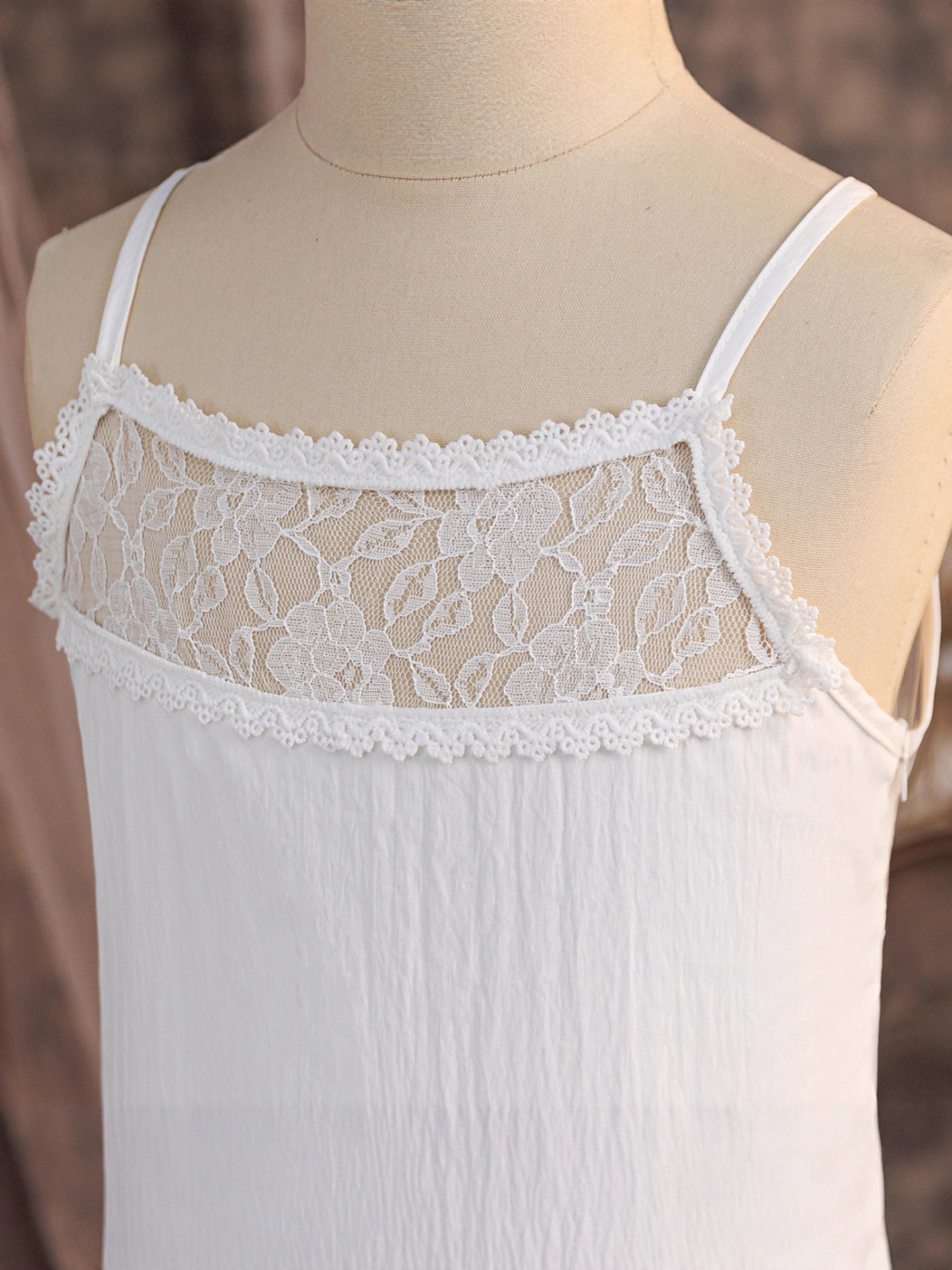 Vestido de niña blanco sin mangas de encaje esling vestido de espalda baja ropa de niños viajes casuales vacaciones vestido de princesa