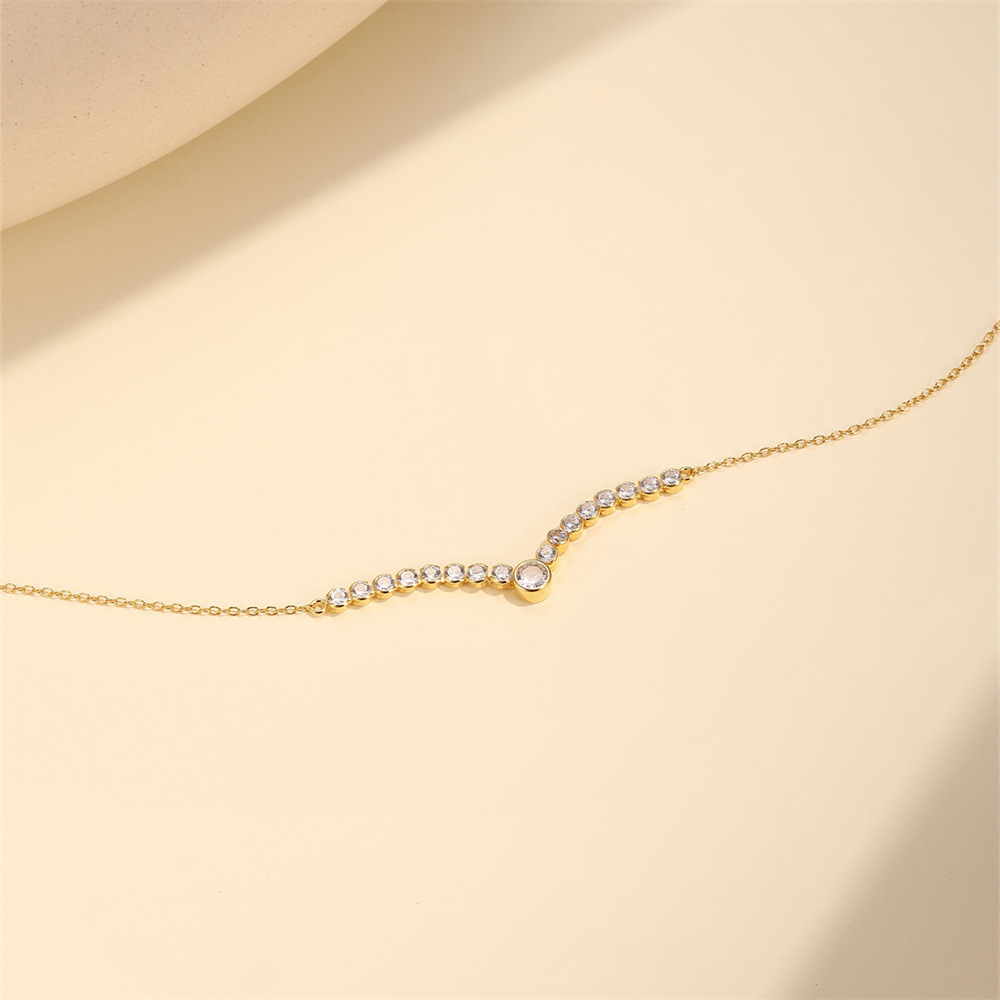 Geometric Pattern 925 Sterling Silver Geometric Zircon 925 Sterling Silver Cable Chain Pendant Necklace