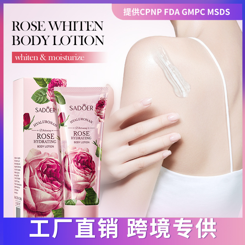 Full English SADOER Rose Hyaluronic Acid Whitening Moisturizing Nourishing Body Lotion Hydrating Enhancing_voghion.com