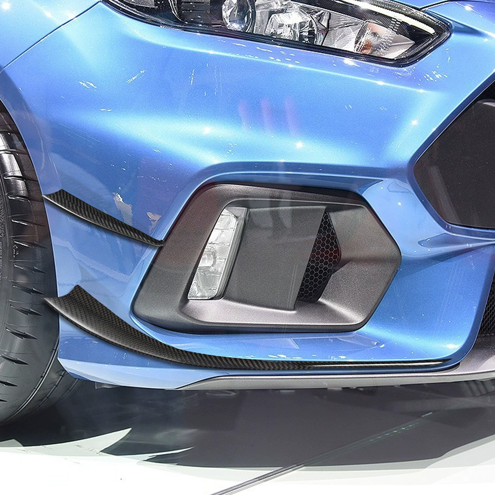 Подходит для новых моделей Ford Fox RS 15-18 передняя углеродистая стальная планка, нож для ветрового стекла, внешняя отделка автомобиля, аксессуары