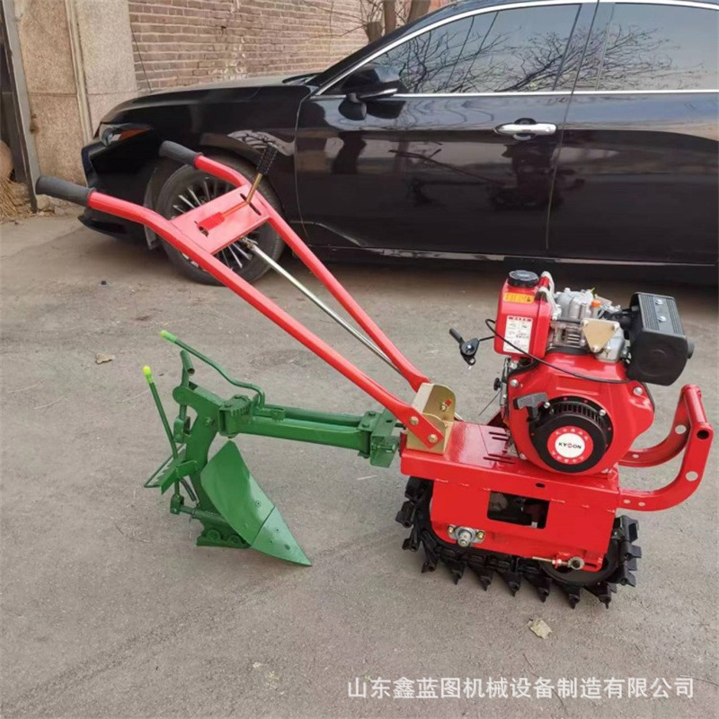 供应小麦播种施肥单履带汽油微耕机 链轨自走式梯田开沟犁地机