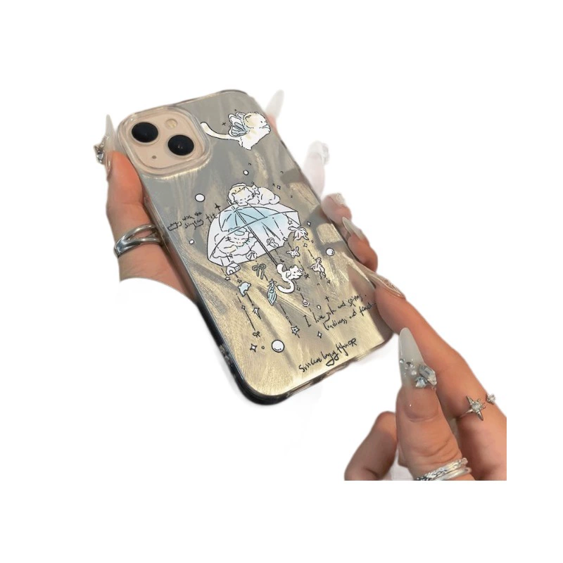 Apple, совместимый зонтик, iPhone13, мультфильм чехол для телефона, 15promax, защита от падения