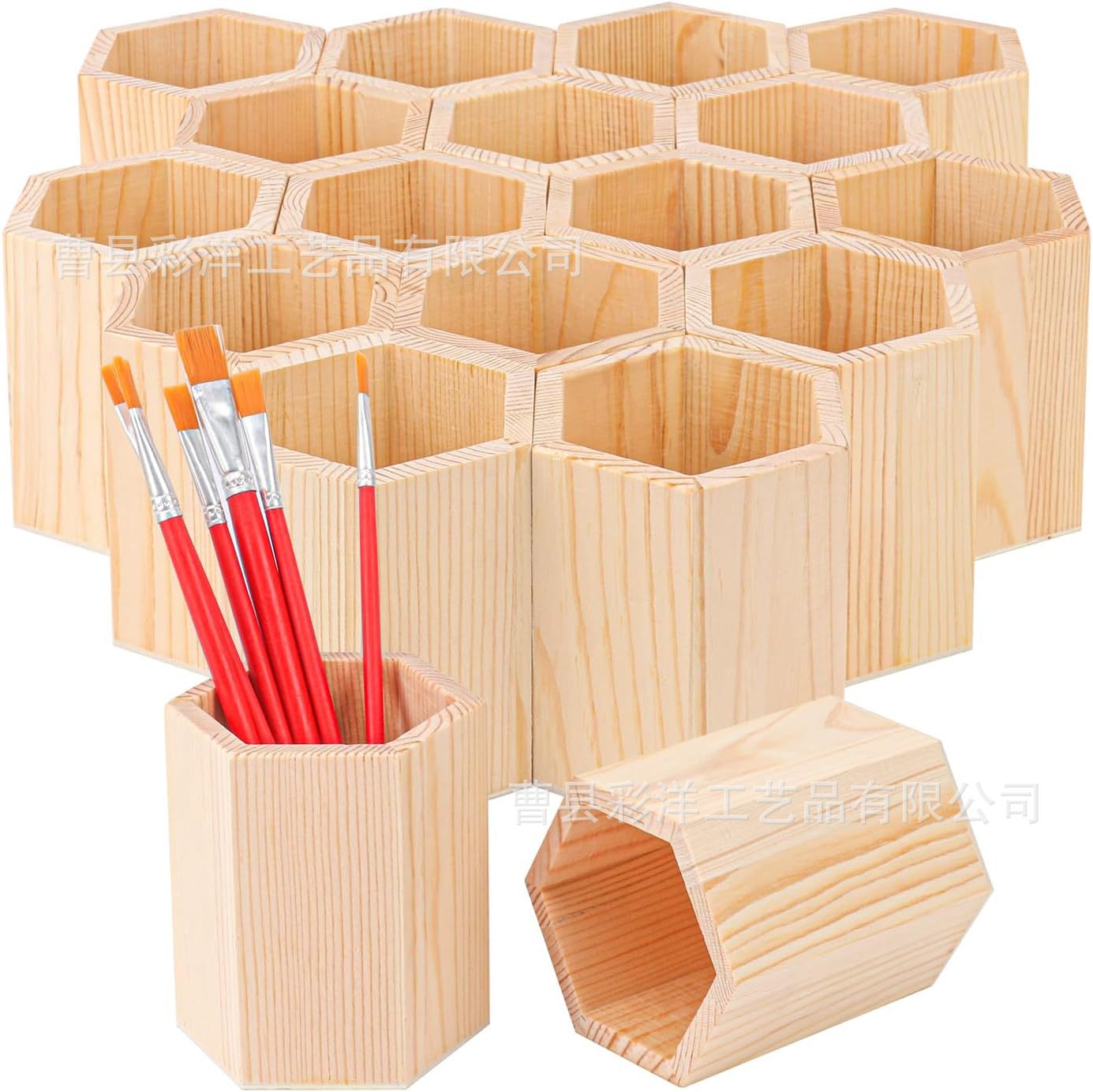 多功能木盒木质笔筒收纳盒松木木制笔筒批发简约办公用品木笔筒