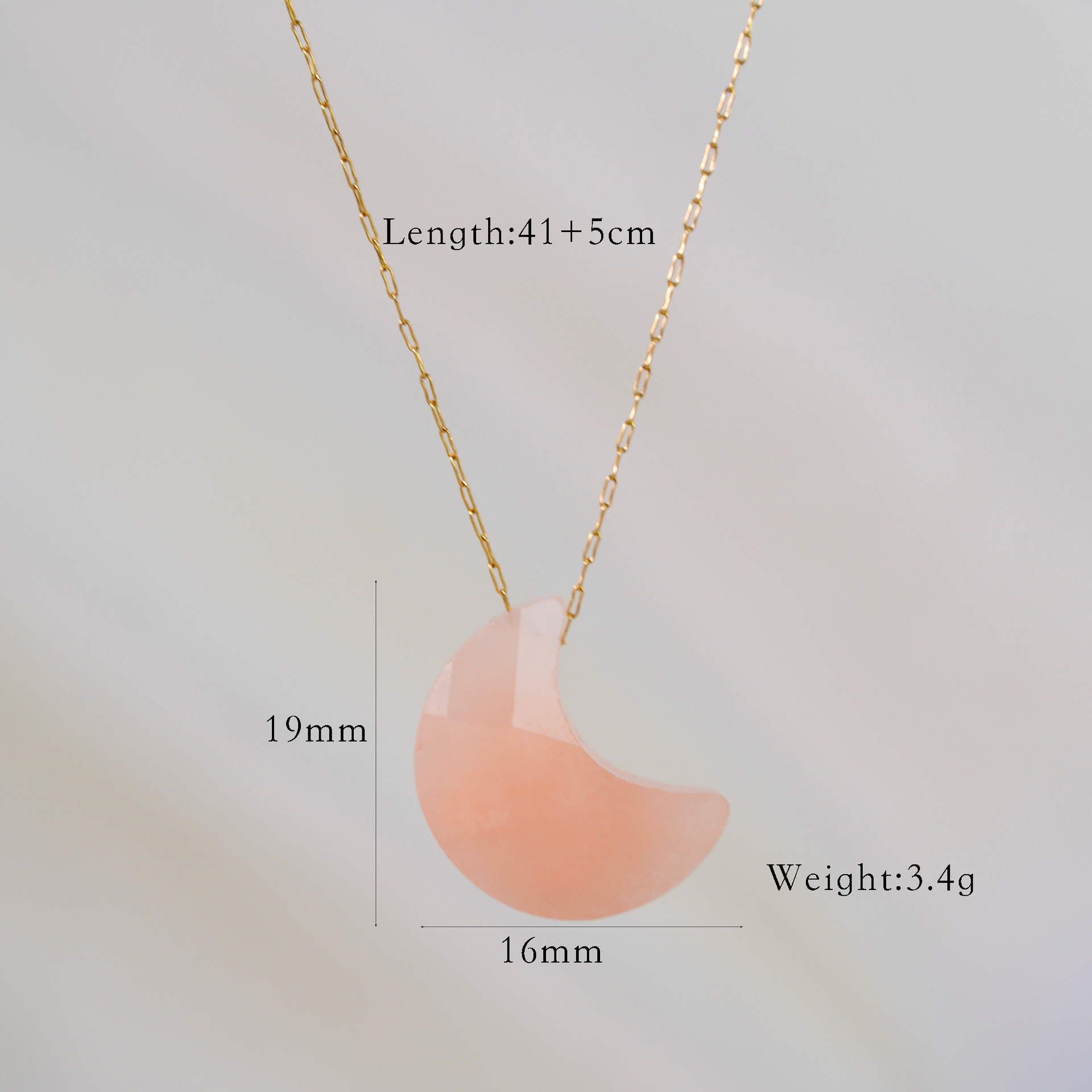 IG Style Casual Geometric Sector Moon Natural Stone Titanium Steel Natural Stone Pendant Necklace Necklace In Bulk display picture 8