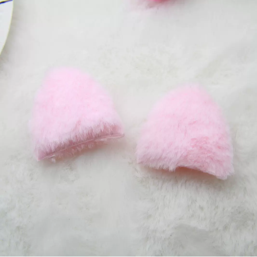 秋冬双面毛绒可爱猫耳朵DIY儿童发夹发饰饰品配件咕卡吧唧托饰品