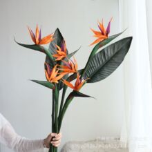 高档软胶天堂鸟仿真假花中式家居装饰摆件摄影鹤望兰塑料花枝插花