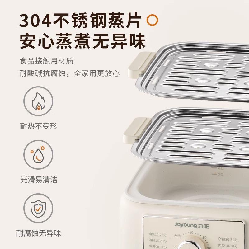 Nineyang Electric Steam Pot Multifunctional Home Steam Cook Stew Integrated Pot Three-Layer Stainless Steel Steam Cabinet Small Multi-Layer Electric Steam Basket