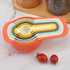 彩盒裝6件套彩色量杯量勺套裝組合 量勺帶刻度量匙 烘焙工具