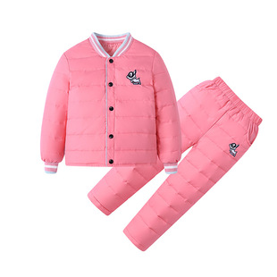 Autumn and Winter Kidsren's down Liner Suit for Older Boys and Girls, Warm White Duck down Pants, White Duck down Filling