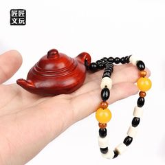 壺手把件木質紫檀擺件打麻將隨身文玩掛件吊墜鑰匙扣男女