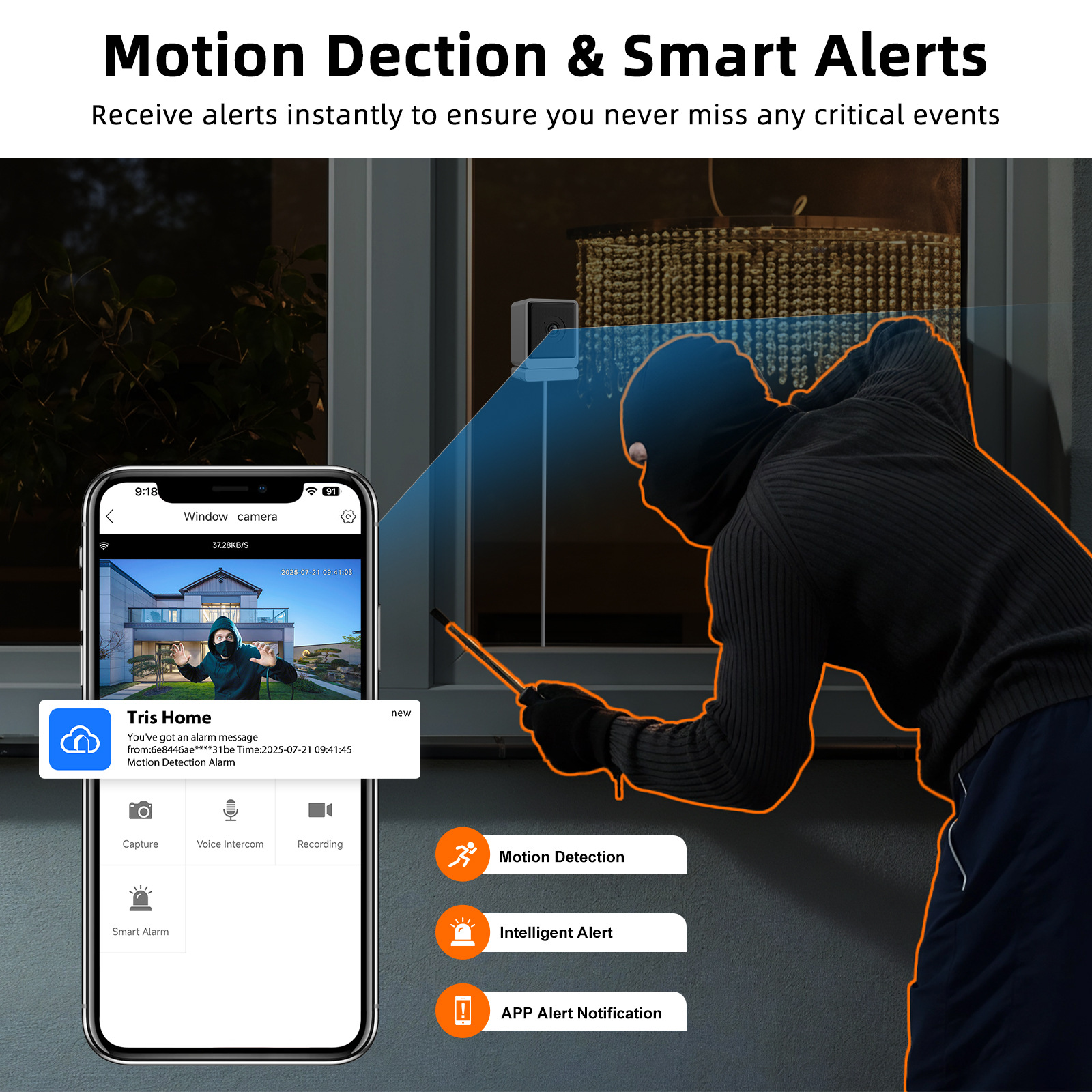Cámara de ventana de fábrica original con IA, visión nocturna Starlight, monitoreo inteligente inalámbrico, nuevo modelo transfronterizo.