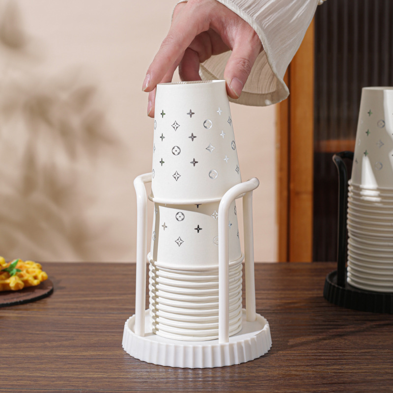 軽量高級使い捨て紙コップホルダーカップリムーバーパンチフリー高級家庭用デスクトップウォーターディスペンサーウォーターカップ収納ラック|undefined
