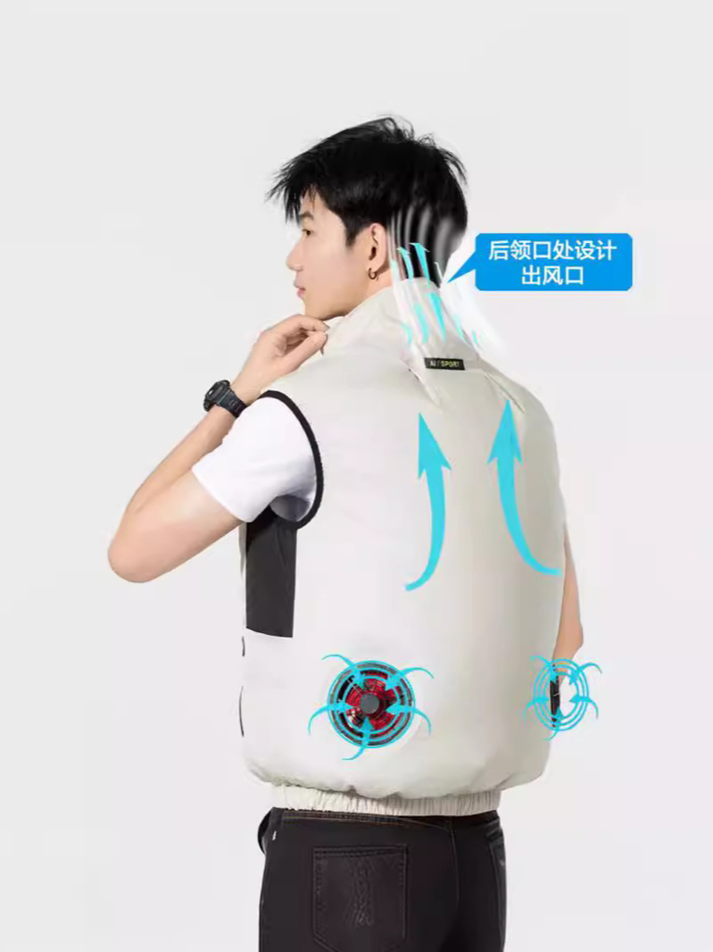 Nueva ropa de aire acondicionado sin mangas, ropa de trabajo de enfriamiento y prevención de insolación al aire libre de verano, ropa con ventilador, ropa de seguro laboral, lote transfronterizo