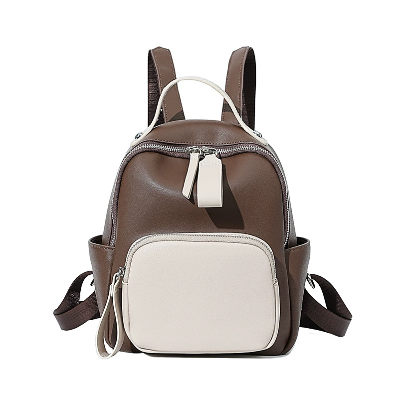 Fashionable backpack, capacious shoulder bag for traveling for leisure, genuine leather, high-quality style