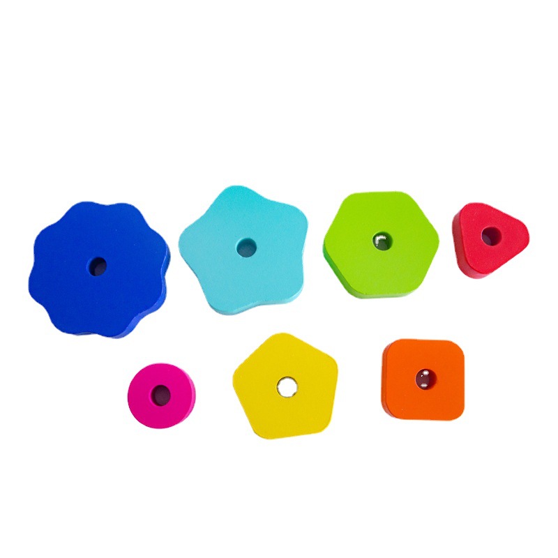 Torre plegable de madera juguete punto al por mayor pintura a base de agua juguete de madera 1-2-3 años bebé bloques regalo de vacaciones