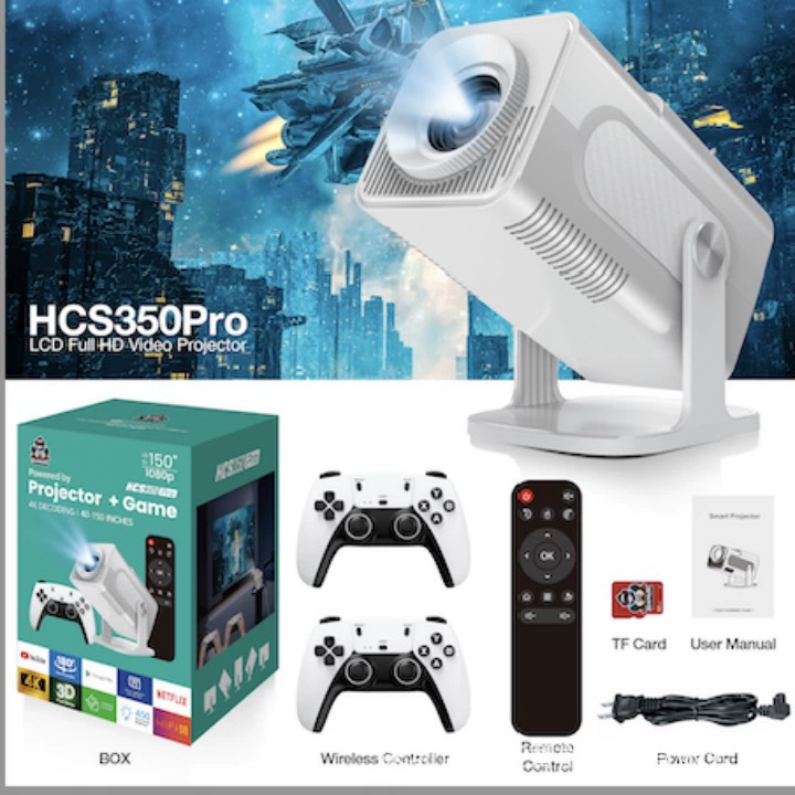 Новая трансграничная проекционная игровая консоль HCS350PRO, 1080P, два в одном, видеопроектор высокой четкости 4K H713
